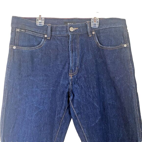 RVCA Men’s Denim Jeans Week-End Relaxed Fit Blue Stone Wash Jeans -Size 34x30 - Picture 3 of 16